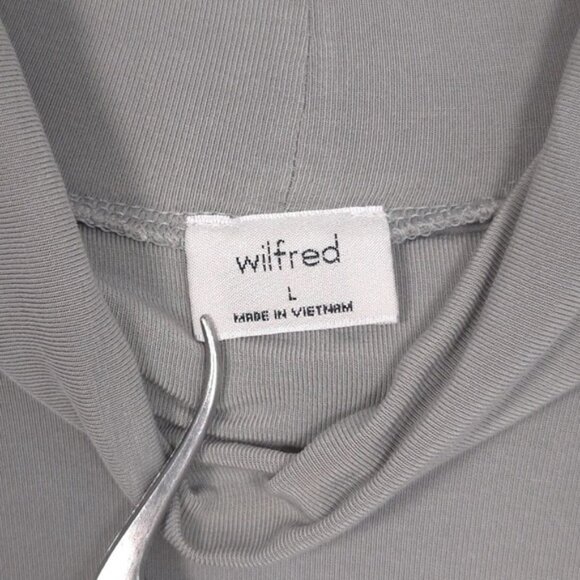 Aritzia Wilfred Women's Bodysuit LARGE Gray Long Sleeve Turtleneck Tencel Stretc - Picture 3 of 8